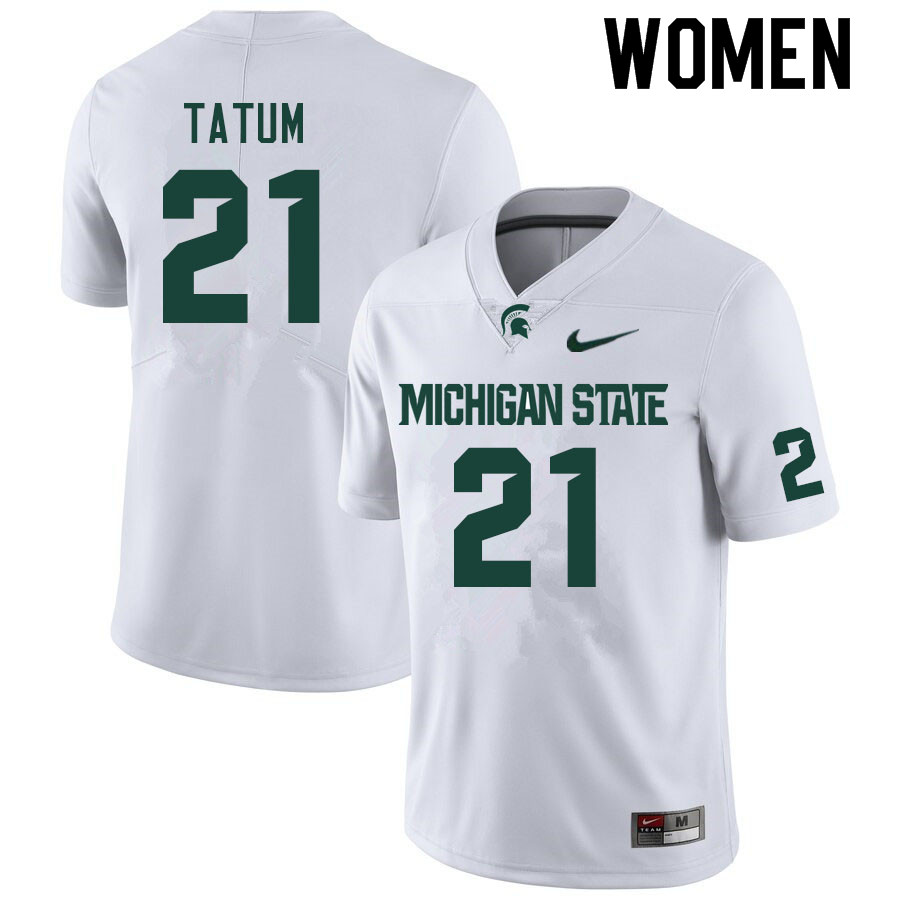 Women #21 Dillon Tatum Michigan State Spartans College Football Jerseys Sale-White